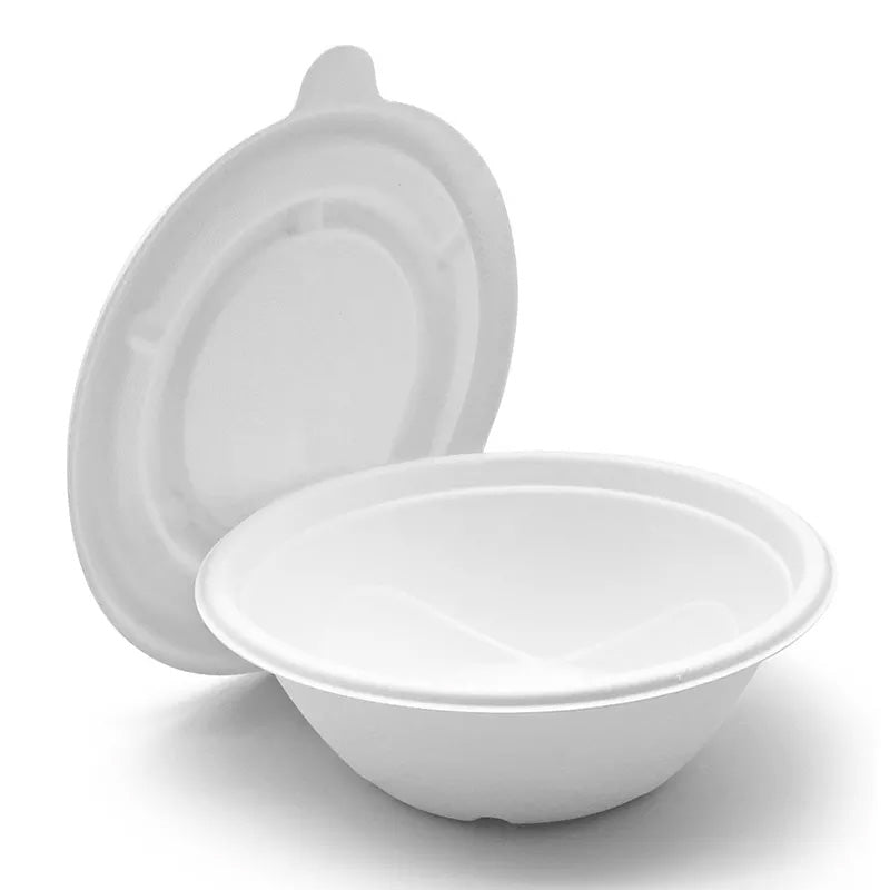 Bagasse Round Bowl with Lid Shape Body Any Size Customization OEM/ODM